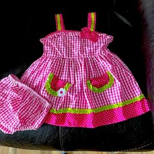 Girls dress with diaper cover. 24 months.